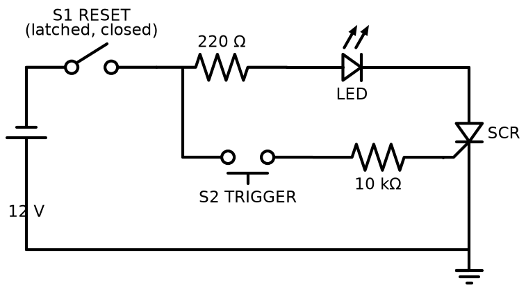 SCR latch (switching) circuit