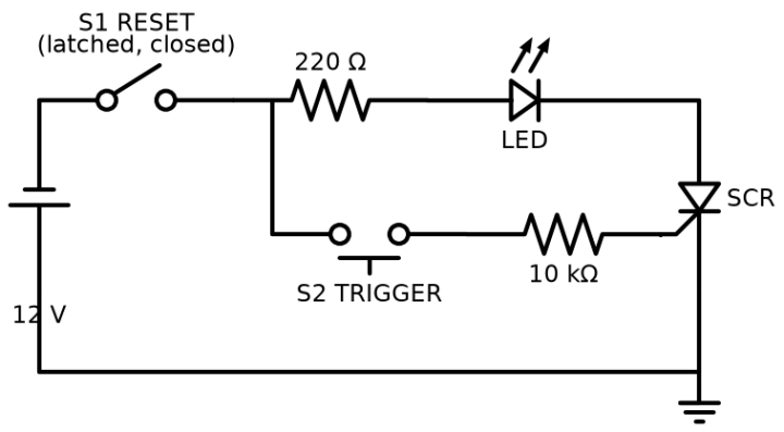 SCR latch (switching) circuit